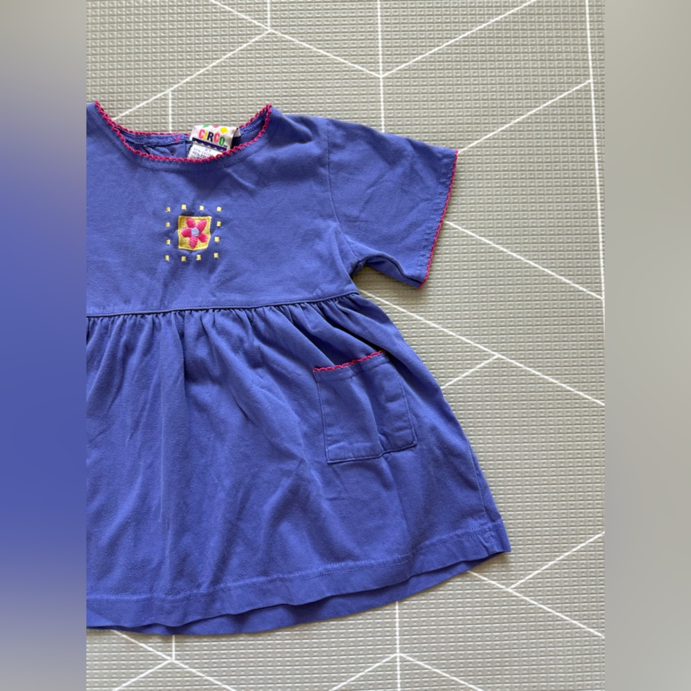 Circo|Baby girl/toddler vintage dress in Blue-Purple with Embroidered Design• - Picture 3 of 7